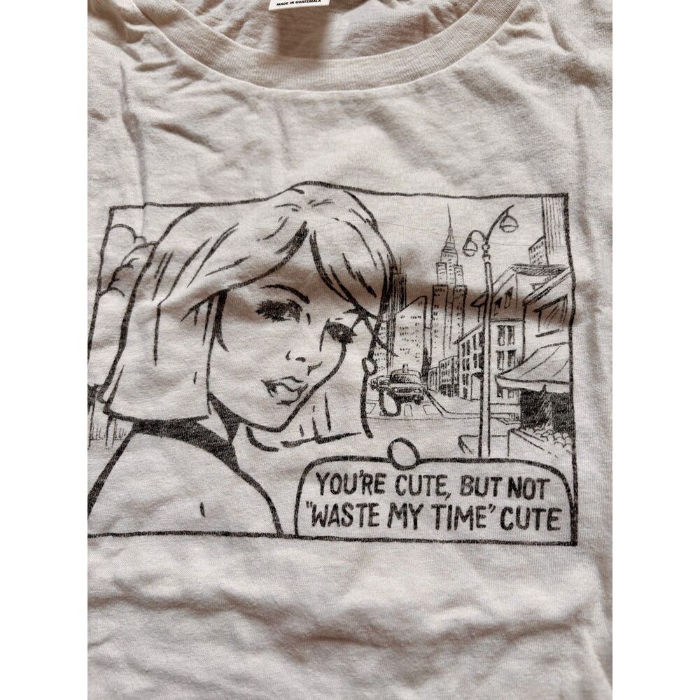 Re/Done Classic You're Cute but not waste my time cute retro graphic tee Sz M - Picture 5 of 5